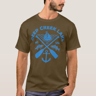 T-shirt Deep Creek Lake Maryland Bateau de pêche Paddle Ad
