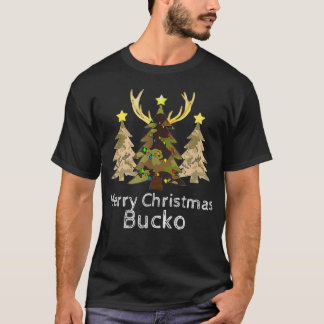 T-shirt Deer Buck Chasse Noël Camo Antler Hunter Men