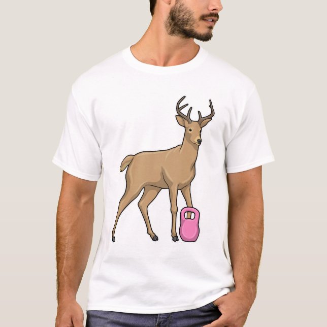 T-shirt Deer Fitness Dumbbell (Devant)