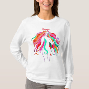 T-shirt Déesse aux cheveux longs multicolores Thunder_Cove