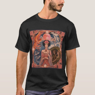 T-shirt Déesse des Quatre Éléments - Art Nouveau, Rose M