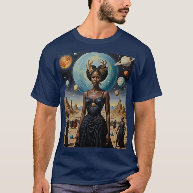 T-shirt Déesse Galactique Désert Planète Chemise (Devant)