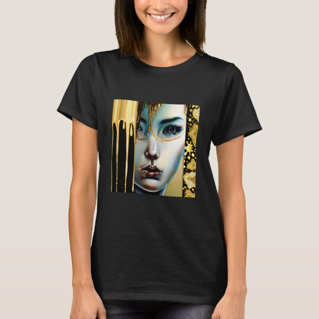 T-shirt Déesse mystique éthérique en or (Devant)