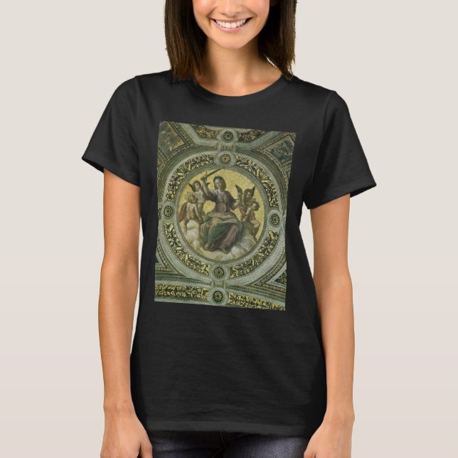T-shirt Déesse romaine Justice avec les anges par Raphael (Devant)