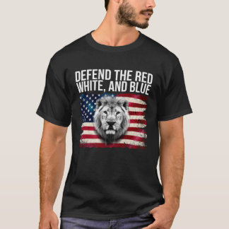 T-shirt Defend the red white and blue Patriotic USA Vintag