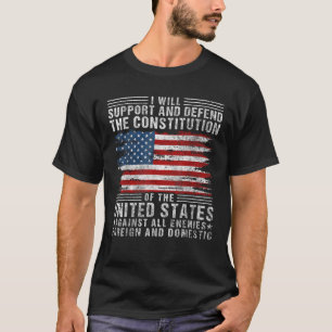 T-shirt Défendre la Constitution Drapeau US 4 juillet