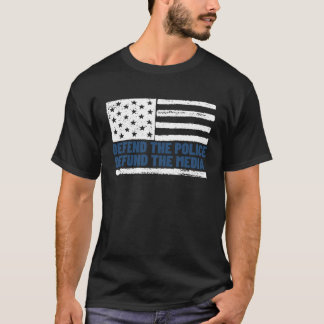 T-shirt Défendre la police pour défendre le drapeau améric