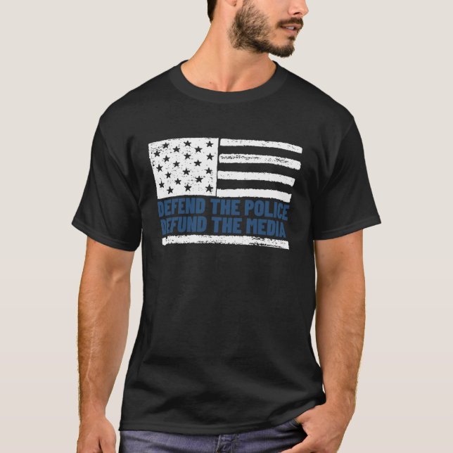 T-shirt Défendre la police pour défendre le drapeau améric (Devant)