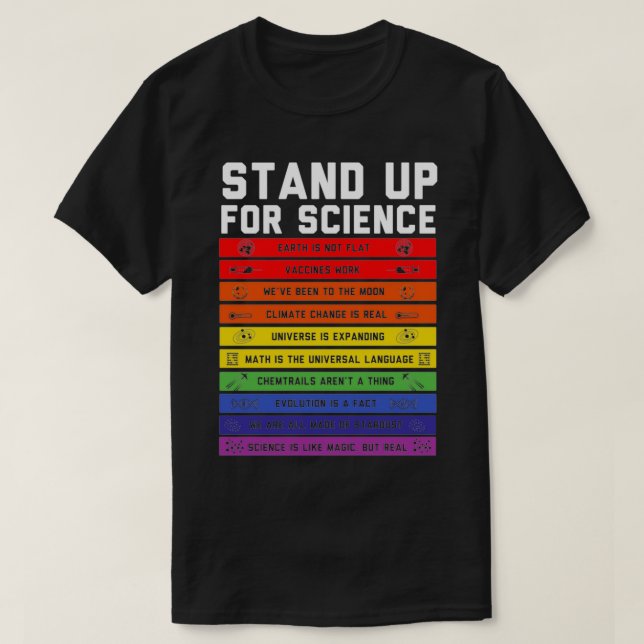 T-shirt Défendre La Science La Théorie De La Conspiration  (Design devant)