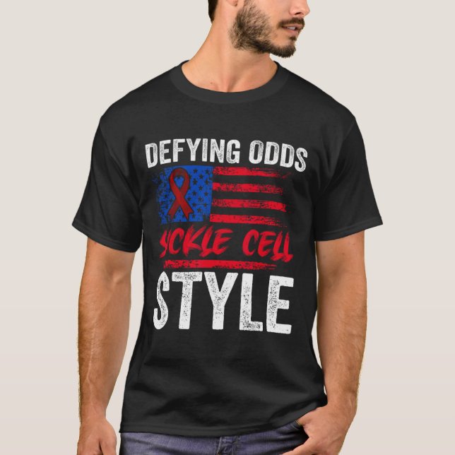T-shirt Défier Les Odds Style Cellule Faucille Nous Patrio (Devant)
