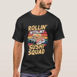 T-shirt Défilé avec mon équipe de sushi Nourriture japonai