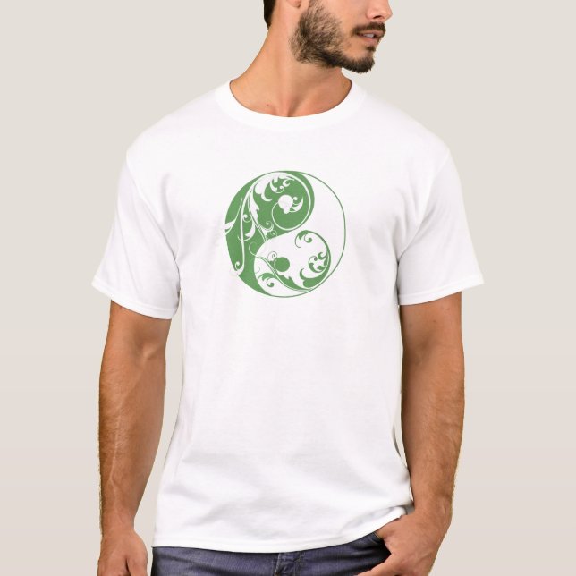 T-shirt Défilement Yin & Yang (vert) (Devant)