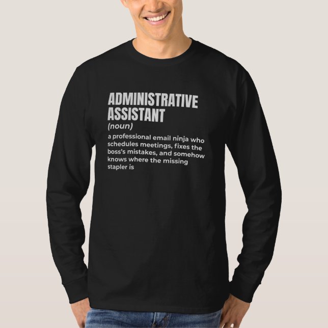 T-shirt Définition amusante de l'assistant administratif (Devant)