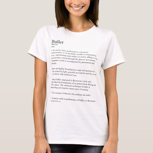 T-shirt Définition de ballet personnalisée (Devant)