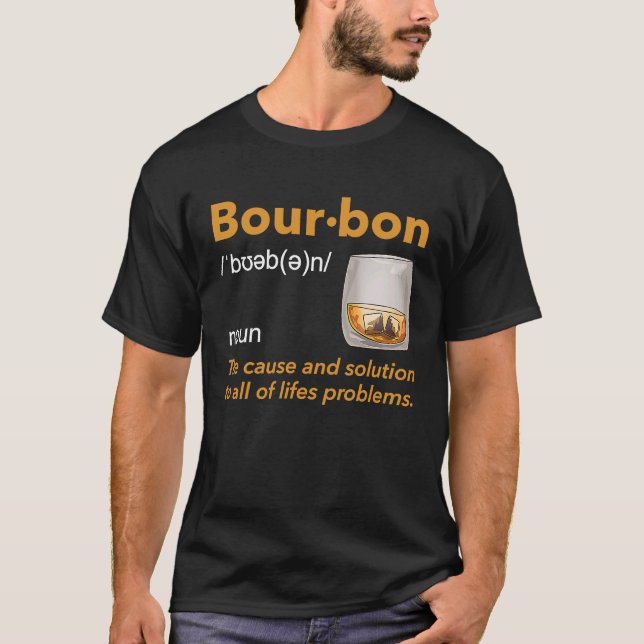 T-shirt Définition de Bourbon Whiskey Boire Devis Idée (Devant)