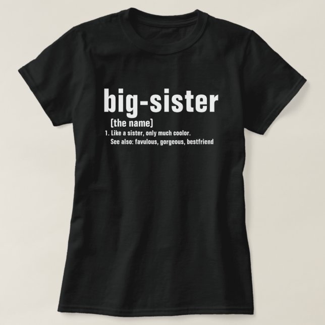 T-shirt Définition de la grande soeur, Noël de la grande s (Design devant)