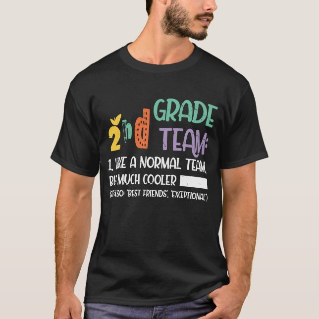 T-shirt Définition De L'Équipe De 2E Année Mignonne Enseig (Devant)