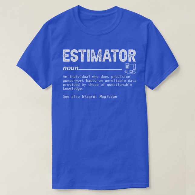 T-shirt Définition De L'Estimateur, Titres De Travail De D (Design devant)