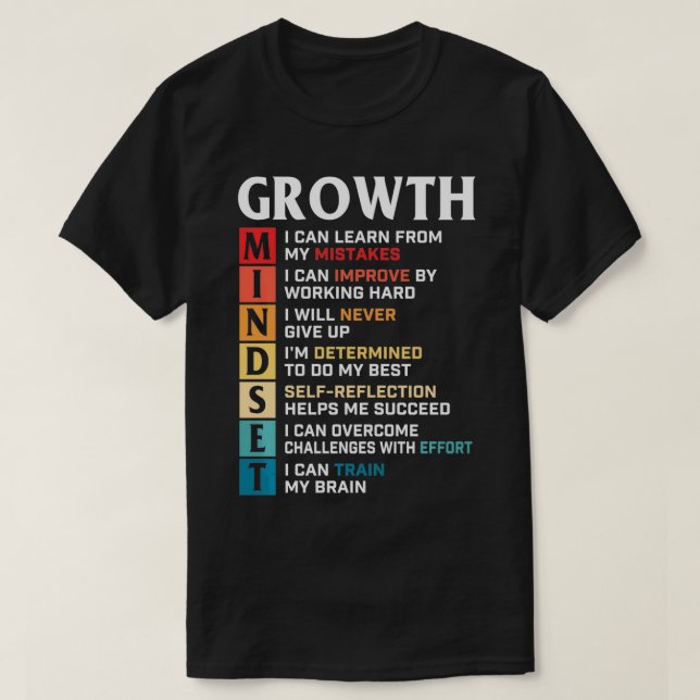 T-shirt Définition de l'état d'esprit de croissance Quote- (Design devant)