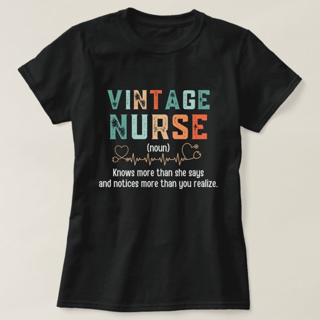 T-shirt Définition de l'infirmière vintage (Design devant)