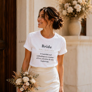 T-Shirt Définition de Mariée Cadeau Personnalisé