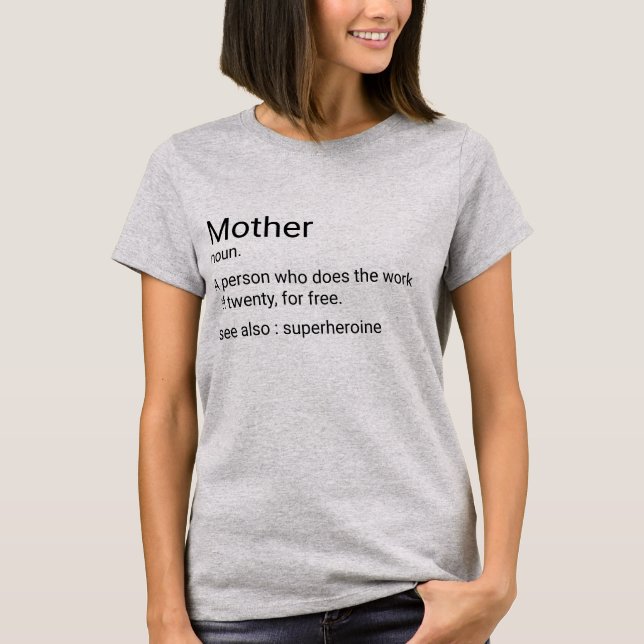 T-shirt Définition de mère personnalisée pour maman (Devant)