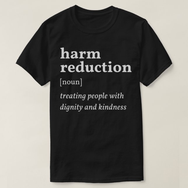 T-shirt Définition de réduction des dommages (Design devant)