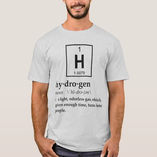 T-shirt Définition d'hydrogène (Devant)