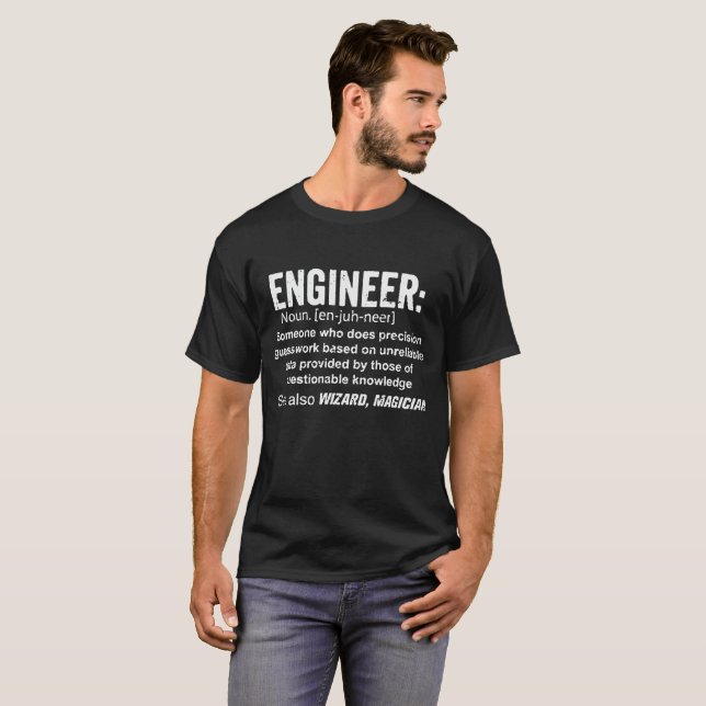 T-shirt Définition d'ingénieur (Devant entier)