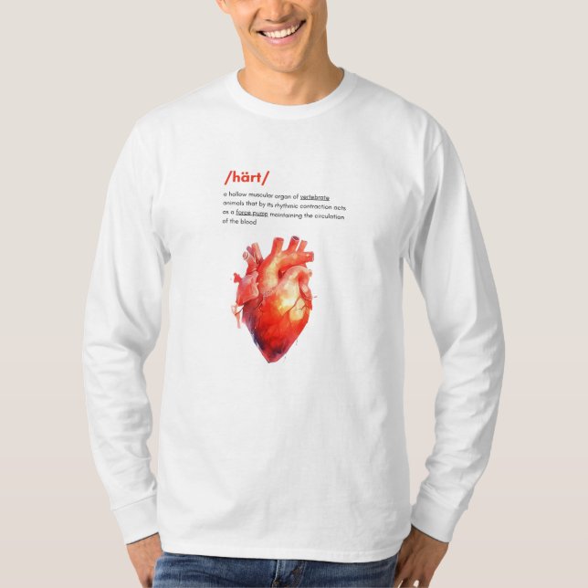 T-shirt Définition du coeur humain Long Manche (Devant)