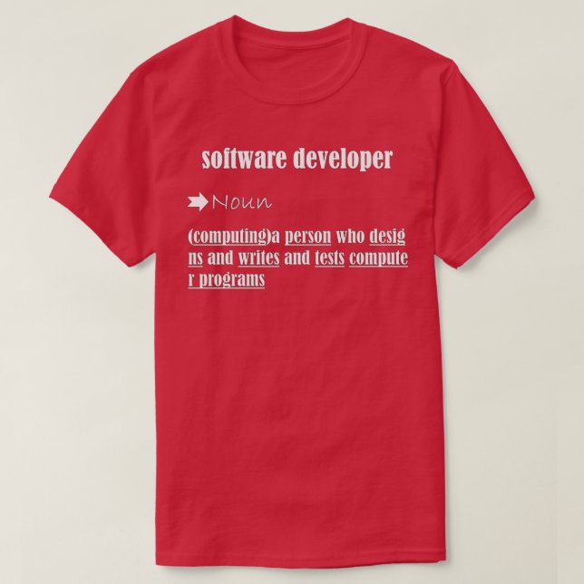 T-SHIRT DÉFINITION DU DÉVELOPPEUR LOGICIEL GIFTCODERCOMPTU (Design devant)
