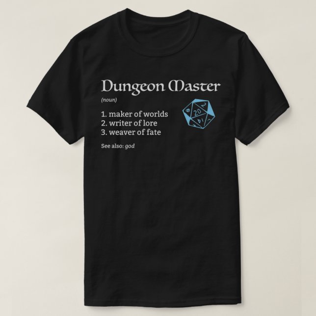 T-shirt Définition du donjon et du maître (DM) Donjons et  (Design devant)