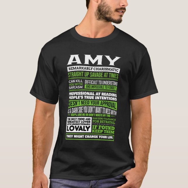 T-shirt Définition du nom de la fille Amy (Devant)