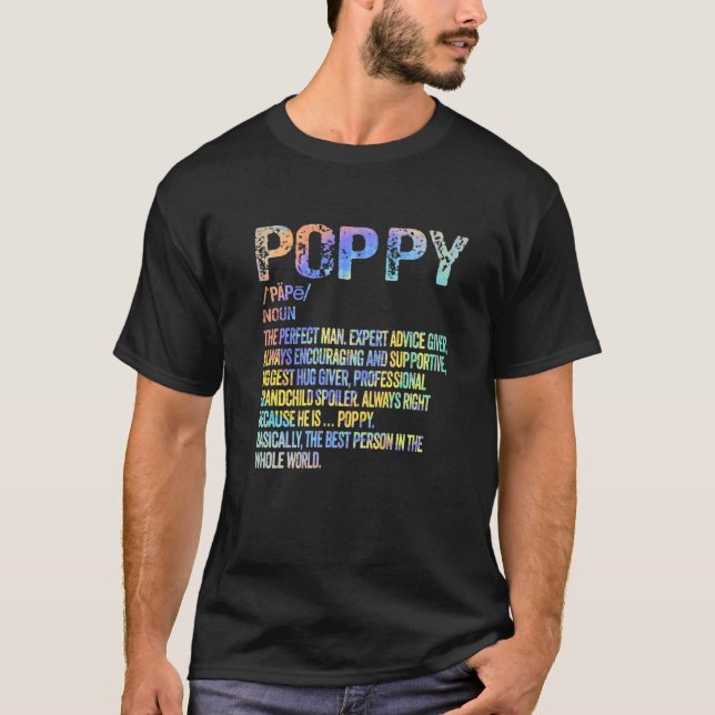 T-shirt Définition du pavot Grand-père grand-père Fête des (Devant)