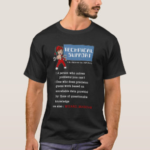 T-shirt Définition du support technique masculin Nerd info