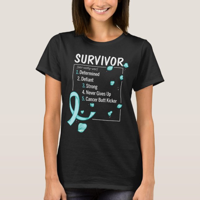 T-shirt définition du survivant du cancer du col utérin (Devant)