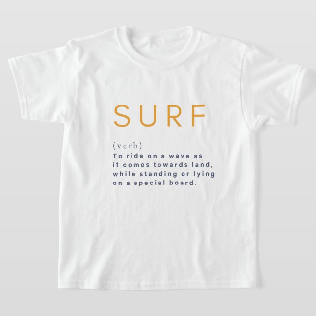 T-shirt Définition Surf Signification Design Eau Vagues En (Poser)