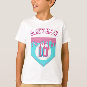 T-shirt Dégoulinade de baseball rose