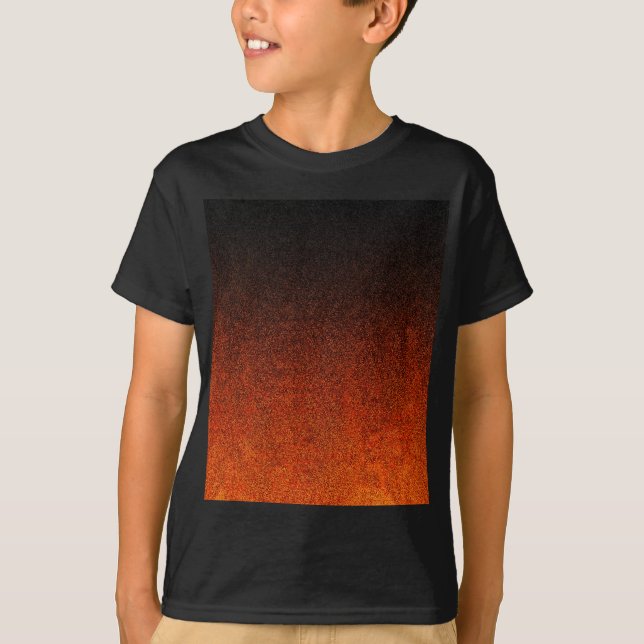 T-shirt Dégradé de Parties scintillant noire et orange tom (Devant)