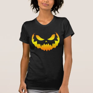 T-shirt Dégradé du visage du Citrouille Jack-o'-lantern