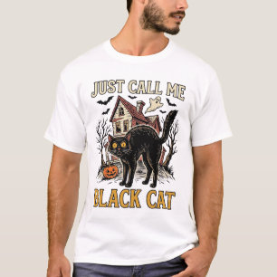 T-shirt Déguisement Chat Noir Maison Hantée Drôle Hallowee