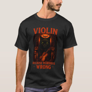 T-shirt Déguisement de chat au violon pour Halloween Pun d