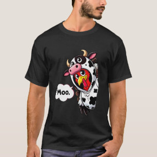 T-shirt Déguisement de dinde de vache Moo drôle Thanksgivi