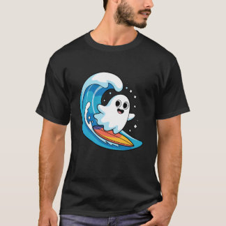T-shirt Déguisement de fantôme surfing Boo drôle d'Hallowe