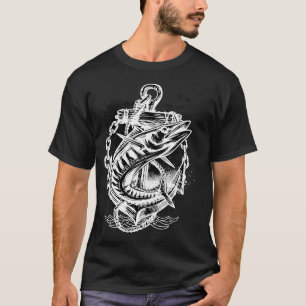 T-shirt Déguisement de pêche d'Halloween squelette os pêch