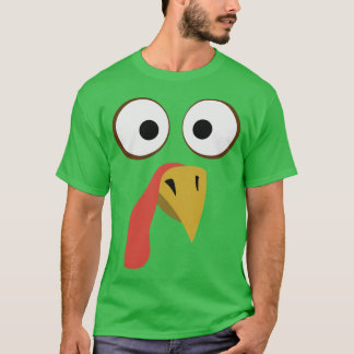 T-shirt Déguisement de Pèlerin au Visage de Dindon Funny T