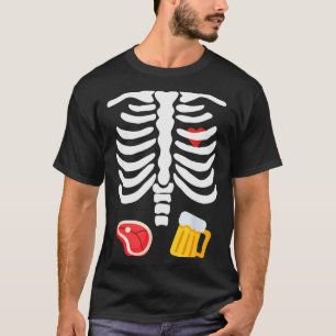 T-shirt Déguisement de squelette de bière et de steak Hall