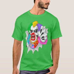 T-shirt Déguisement d'Horreur de Halloween Visage de Clown