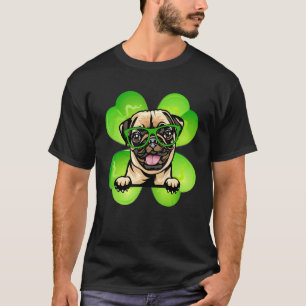 T-shirt Déguisement drôle de Saint-Patrick pour Pug Trèfle