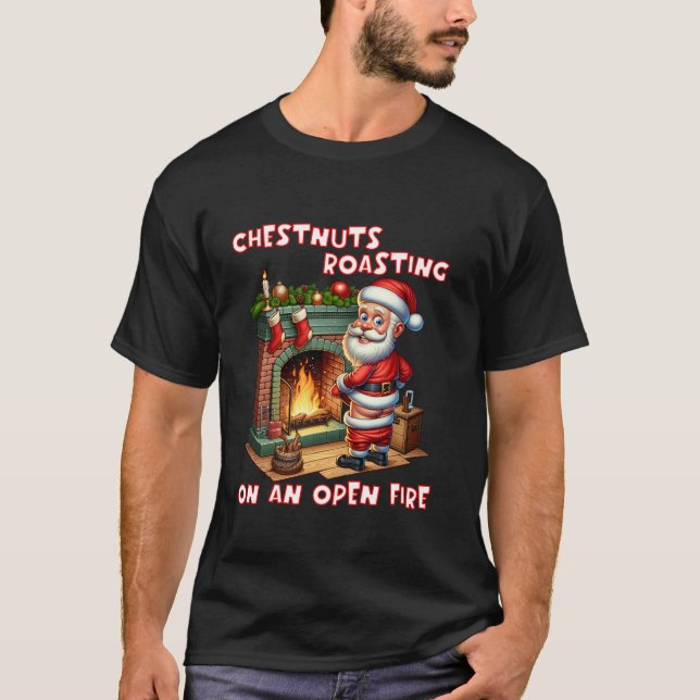 T-shirt Dégustation De Châtaignes Au Feu Ouvert Drôle Rude (Devant)